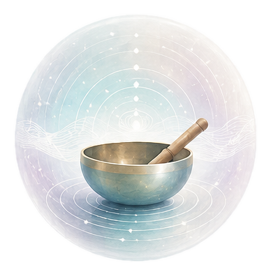 Sound healing pathway illustration